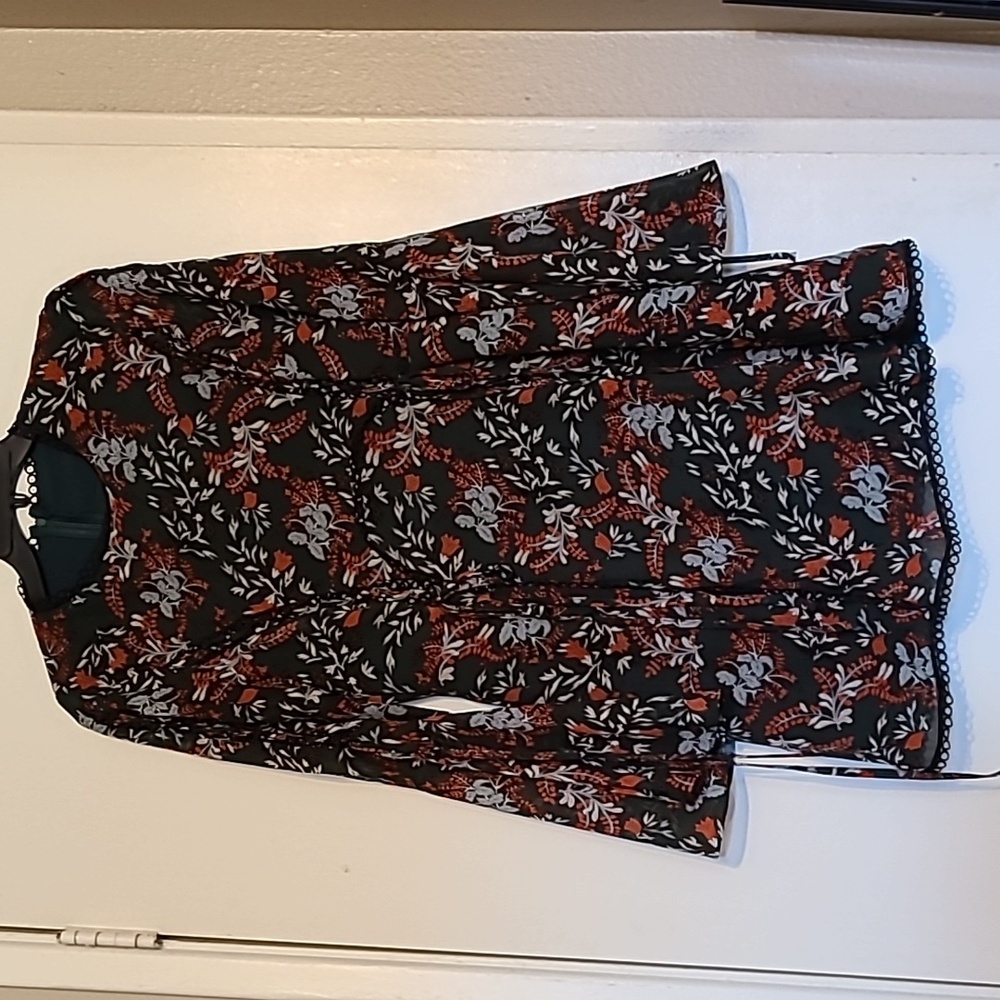 Floral Bell Sleeve Chiffon Style Dress